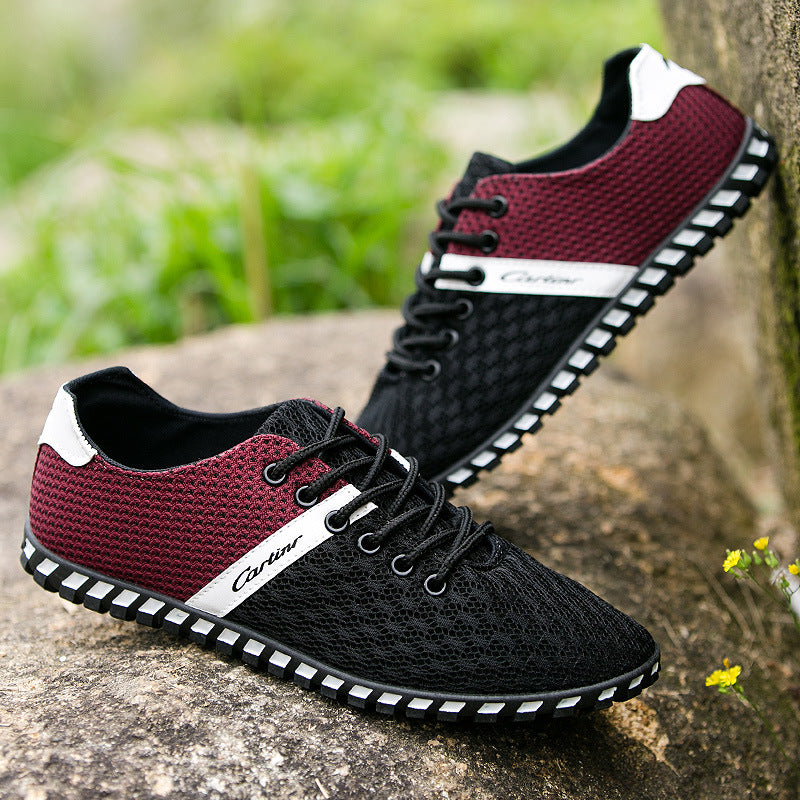 Sapatos de rede de verão para homens, sapatos de rede respiráveis, sapatos casuais de homem, sapatos desportivos de tamanho grande resistentes a odores, sapatos de rede, sapatos masculinos de sola macia