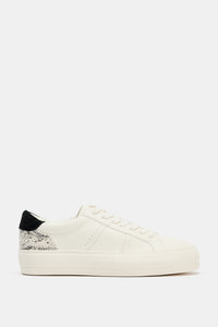 TÉNIS COM PORMENOR DE ESTAMPADO ANIMAL - Branco-cru