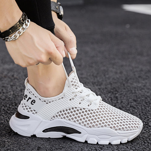 Sapatilhas finas de malha para o verão, sapatilhas de rede finas e desportivas e casuais na moda, versáteis de malha resistente a odores para homens, ténis leves de corrida e na moda