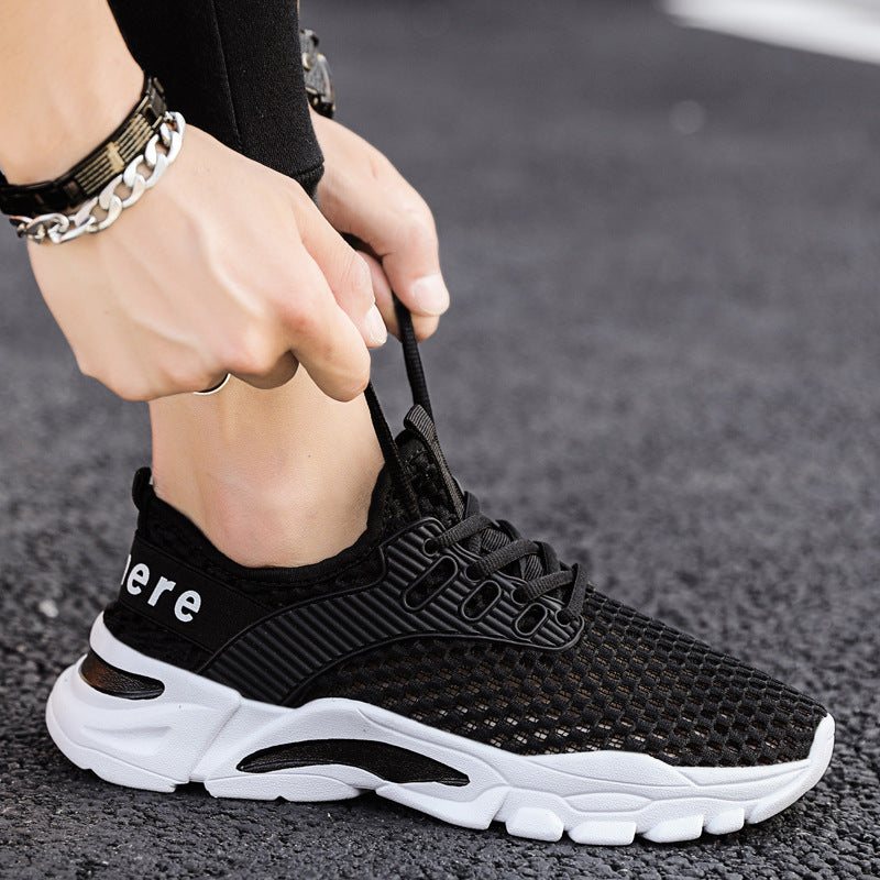 Sapatilhas finas de malha para o verão, sapatilhas de rede finas e desportivas e casuais na moda, versáteis de malha resistente a odores para homens, ténis leves de corrida e na moda