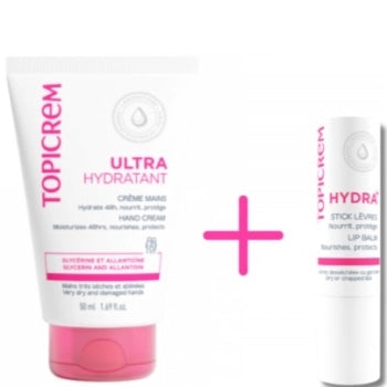 Set Ultra Hydratant Mains 50ml + Hydra+ stick Lèvres 4g