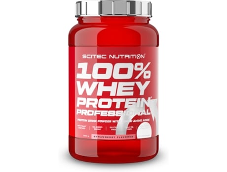 Proteína Scitec Nutrition 100% Professional Fórmula Melhorada Sem Açucares (920 Gr  - Morango) - Scitec Nutrition