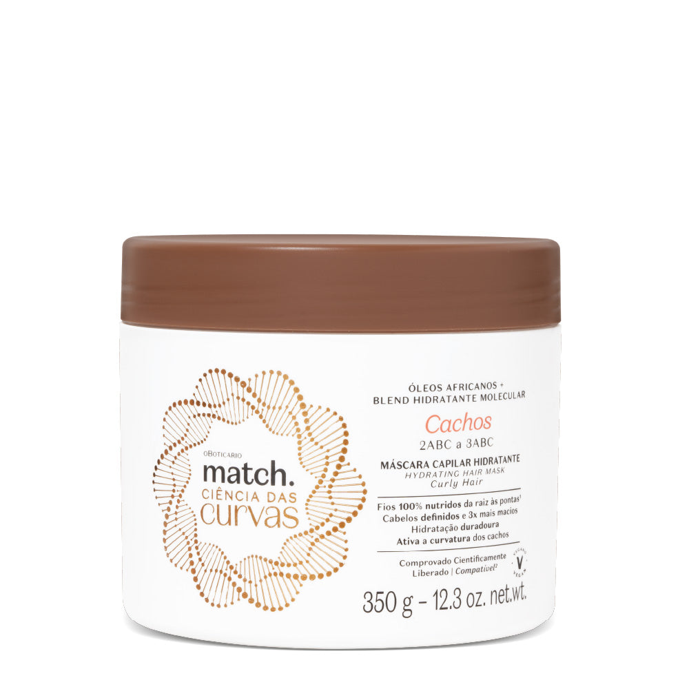 Máscara Capilar Hidratante Cachos Match Ciência das Curvas