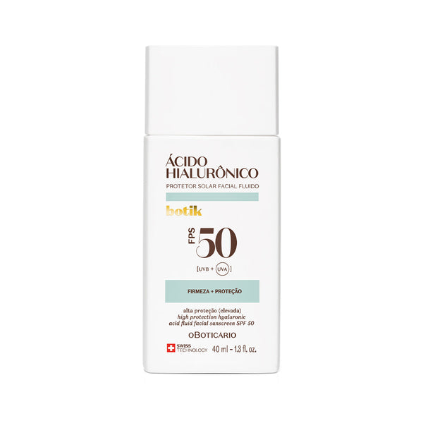 Protetor Solar Facial Fluido FPS 50 Botik Ácido Hialurónico 40ml