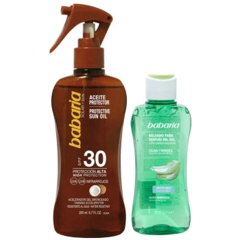 Set Aceite Protector SPF30 200ml + Bálsamo AfterSun Efecto Hielo 100ml