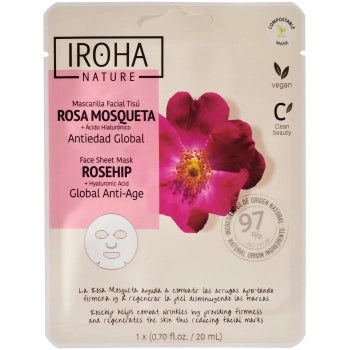 Mascarilla Facial Tisú Rosa Mosqueta + Ácido Hialurónico