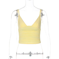 AliExpress INS estilo moda street style sexy de decote em V de cor sólida cropta, versátil slim fit camisola europeia e americana por grosso
