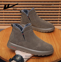 Botas de neve quentes forradas a lã guerreira, sapatos de algodão de inverno simples e de sola espessa, elegantes e versáteis para viagens ao ar livre