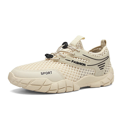 Sapatos de rede masculina, sapatos finos de rede respirável de verão para caminhadas de rede simples, sapatos casuais de verão para desporto de verão e na moda