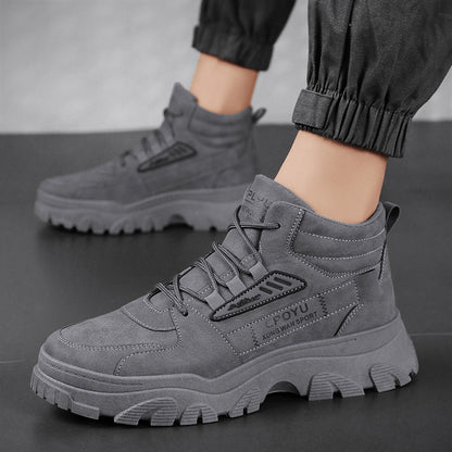 Botas Martin masculinas de primavera, calçado desportivo de cano alto e casual para homem, impermeáveis, antiderrapantes, de trabalho, de proteção para o trabalho, botas de caminhada para exterior