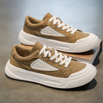 Sapatos de Homem de Lona 2025 Novo Verão Moderno Ténis Versáteis de Sola Grossa Respiráveis Desportivos Casuais Resistentes a Odores