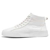 Sapatos de Homem 2025 Outono Novos Sapatos de Lona Coreanos Ténis Casuais Desportivos Casuais de Cano Alto Masculino Sapatos Respiráveis para Estudantes da Moda