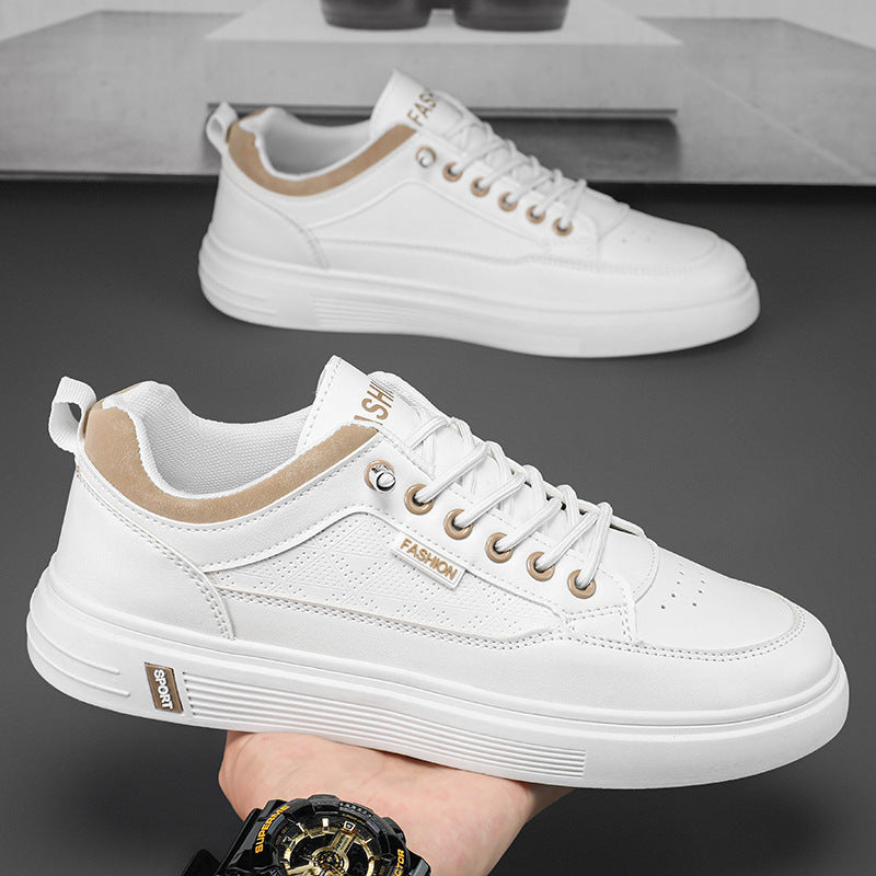Sapatos de homem, novos ténis brancos de primavera respiráveis de 2025, ténis desportivos casuais, ténis versáteis da moda