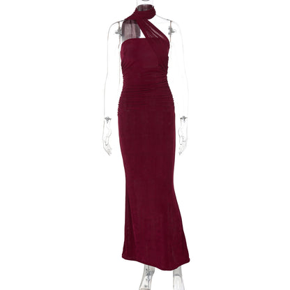 O novo conjunto feminino mais vendido da Amazon, vestido alto e sem mangas sexy, estilo street-style, slim e fita longa para mulheres