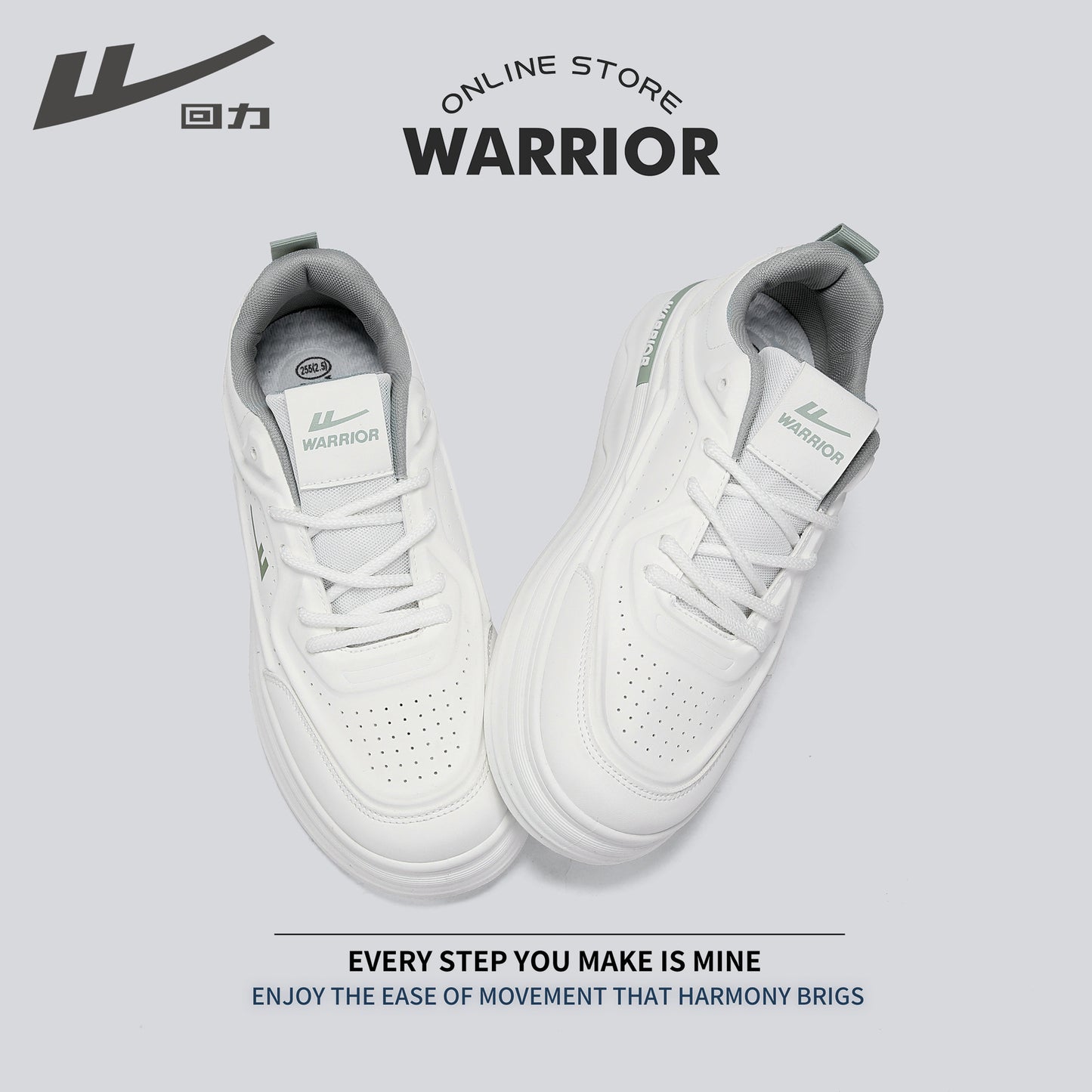 Os novos sapatos brancos da Warrior's, ténis versáteis de sola grossa e tendência primaveril, sapatos masculinos de alta estética, sapatos casuais de moda para deslocações