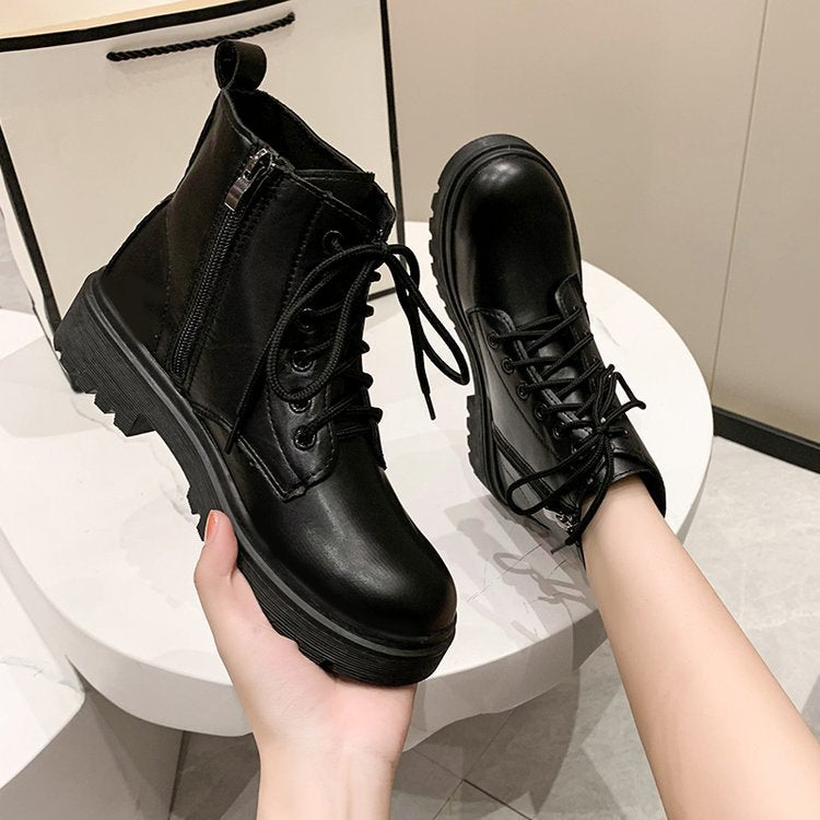 Botas Martin para Mulheres, Estilo Britânico, Primavera/Outono 2025 Novas Botas Finas Na Moda, Famosas na Internet, Botas Curtas Slim