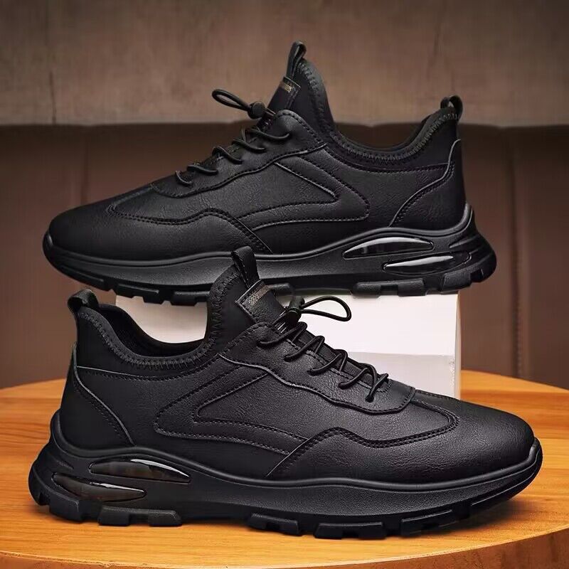 Primavera 2025 Novos Sapatos Casuais Casuais de Pele para Homens da Moda, Sapatos Empresariais Masculinos Versáteis, Sapatos Desportivos Respiráveis e Resistentes ao Desgaste para Homens