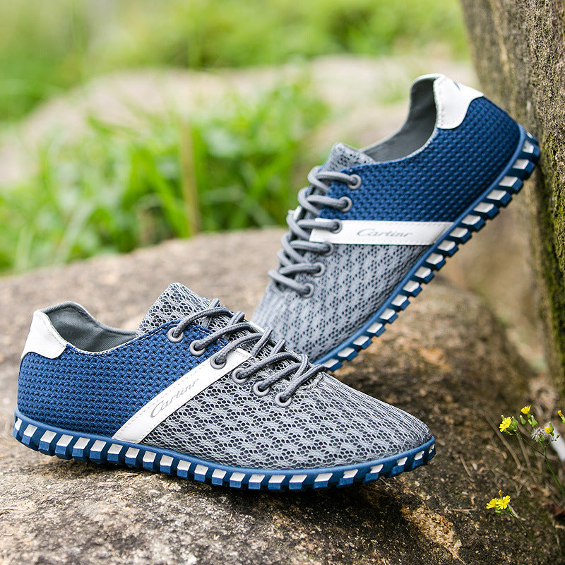 Sapatos de rede de verão para homens, sapatos de rede respiráveis, sapatos casuais de homem, sapatos desportivos de tamanho grande resistentes a odores, sapatos de rede, sapatos masculinos de sola macia