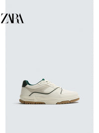 ZARA 2026 Verão Novo Sapatos Masculinos Branco Leve Retrô Tênis de Sola Grossa 2248820 001