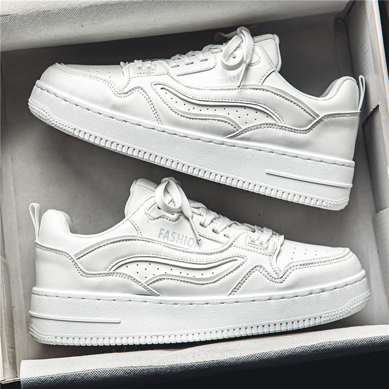 Sapatos de Homem 2024 Novo Design de Primavera Nicho Ténis Casuais Baixos, Sapatos Desportivos Masculinos Versáteis, Respiráveis, Pequenos Sapatilhos Brancos da Moda