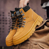 Botas Martin para Homens, Novo Vestuário de Trabalho Outono/Inverno 2025, Sapatos Desportivos Casuais Altos de Homem Casual, Sapatos Masculinos de Pele Macia ao Estilo Britânico