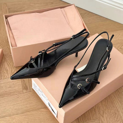 Comércio Exterior 2025 Primavera/Verão Nova Moda Sapatos Individuais Vintage de Bico Pontiagudo Sapatos Femininos da Amazon Salto Alto Transfronteiriço para Mulher