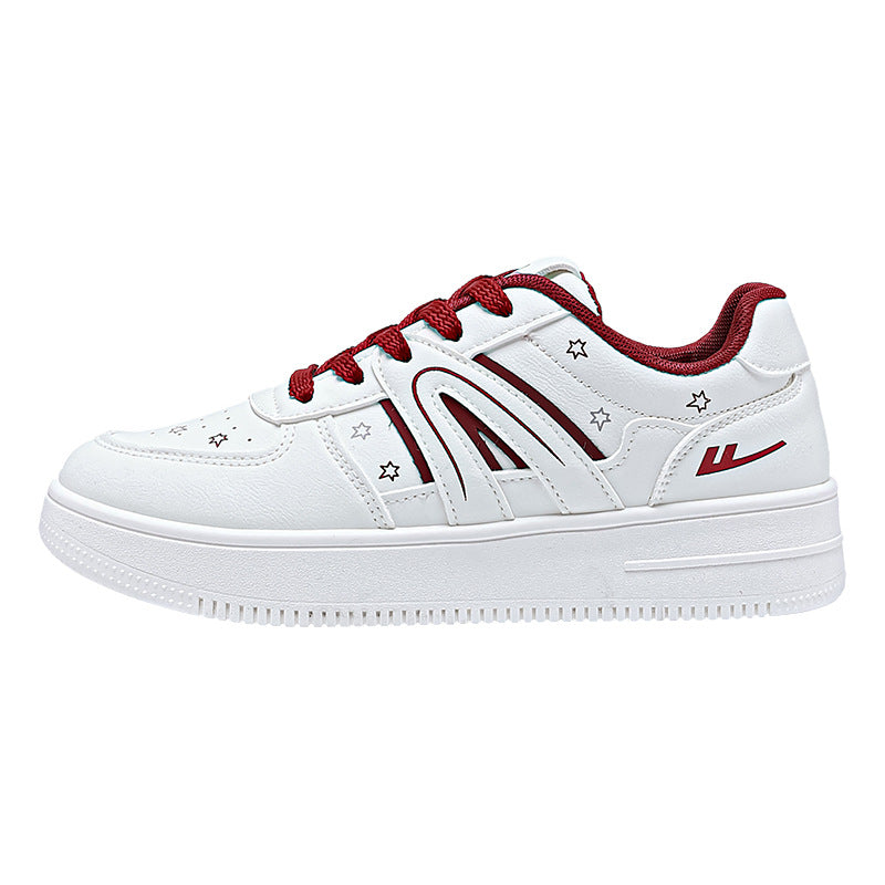 Sapatos estrela da moda com blocos de cor Warrior, ténis modernos da primavera, sapatos casuais versáteis em pele e respiráveis, sapatos femininos
