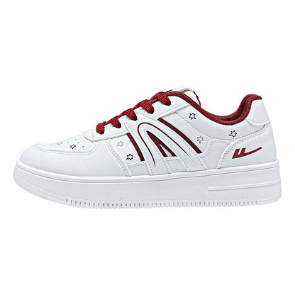 Sapatos estrela da moda com blocos de cor Warrior, ténis modernos da primavera, sapatos casuais versáteis em pele e respiráveis, sapatos femininos