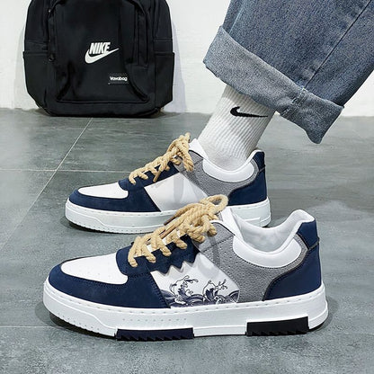 Verão 2025 Novos Sapatos Masculinos Versáteis Versáteis Baixos, Sapatos Desportivos Casuais Leves Famosos na Internet, Ténis de Estudante para Homens