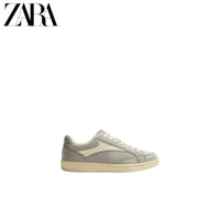 ZARA Primavera/Verão 2026 - Novos Sapatos Masculinos: Tênis retrô leve com cadarço e cabedal em patchwork 2224720 802