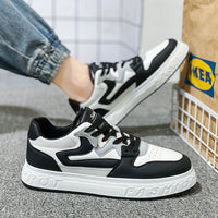 Sapatos de verão masculinos, ténis masculinos de malha respiráveis, sapatos desportivos casuais versáteis em pele preta e branca, sapatos brancos para homens