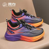 Ténis leves com sola para rapazes e raparigas, sapatos infantis Warrior outono novos, sapatos de botão na moda, sapatos de rede respiráveis, versáteis