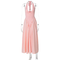 Vestido elegante e elegante para mulheres, vestido bestseller cross-fronteiriço da Amazon, de cor sólida, sexy com decote oco oco em V profundo