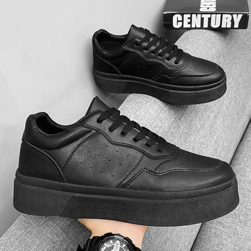 Sapatos masculinos de verão, sapatos brancos novos e respiráveis, ténis versáteis da moda com sola grossa para estudantes, ténis casuais, sapatos modernos
