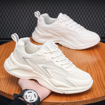 Sapatilhas masculinas de verão, Novas Sapatilhas Desportivas Respiráveis 2025, Sapatilhas Casuais de Rede Branca da Moda para Corrida Masculina Casual que Aumentam a Altura