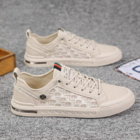 Sapatos Masculinos Xiaobai Primavera 2024 Novos ténis casuais slip-on planos, Calças desportivas desportivas de sola macia e respiráveis e versáteis