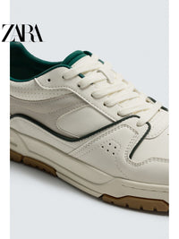 ZARA 2026 Verão Novo Sapatos Masculinos Branco Leve Retrô Tênis de Sola Grossa 2248820 001