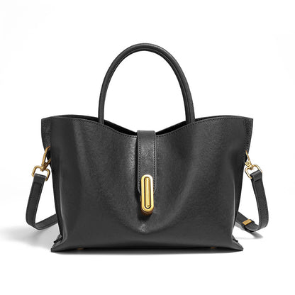 Malas femininas transfronteiriças, nova mala tote de vaca curtida vegetal topo de grão, mala de moda de nicho para pendulares, mala cruzada feminina