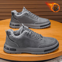 Sapatos de algodão masculinos, botas Martin de trabalho espessas forradas a polar quente no inverno, botas desportivas casuais de algodão resistentes ao frio do Nordeste para homens