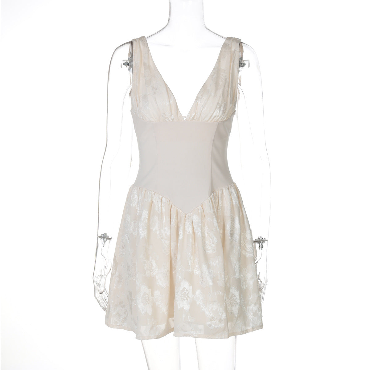 Vestido slip de verão para mulheres transfronteiriças da Amazon, europeu e americano, novo vestido liso de cor sólida com alça profunda em V nas costas, ajustado e ajustado à cintura
