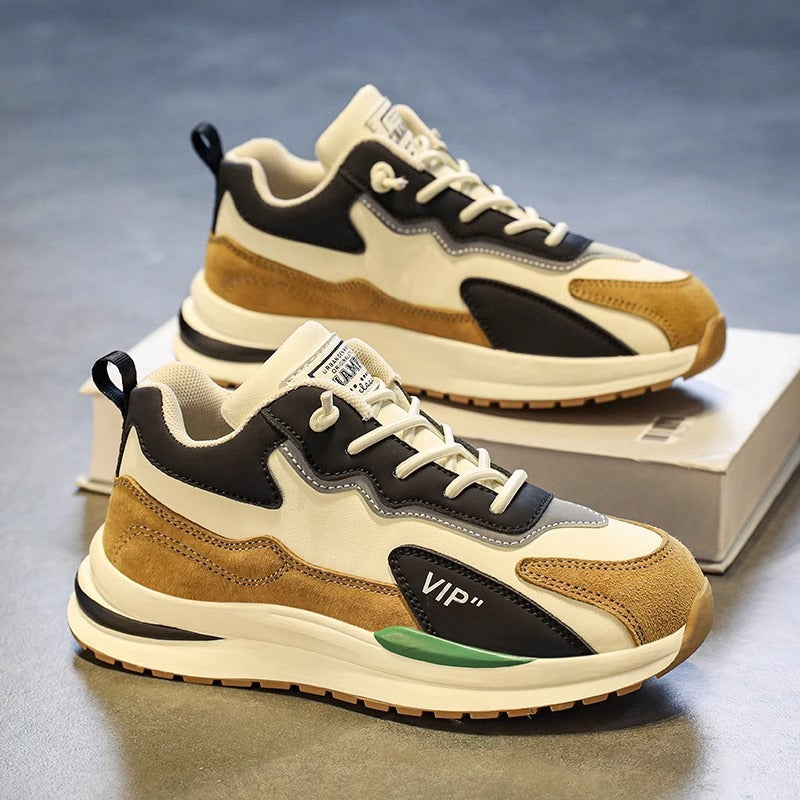 A-Gump Sports Shoes Masculinos Primavera 2025 Novos Sapatos Casuais Casuais Casuais para Jovens com Sola Grossa Ténis Versáteis Dad Trendy Shoes
