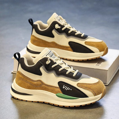 A-Gump Sports Shoes Masculinos Primavera 2025 Novos Sapatos Casuais Casuais Casuais para Jovens com Sola Grossa Ténis Versáteis Dad Trendy Shoes