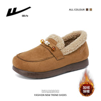 Sapatos Birkenstock quentes de inverno Warrior, sapatos femininos de um pé com calça confortável, sapatos confortáveis de algodão de cor sólida com sola fina para roupa exterior de inverno