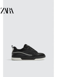 ZARA 2026 Primavera/Verão Novos Sapatos Masculinos Tênis de Cano Alto com Cadarço e Sola Grossa em Dois Tons 2257720 800