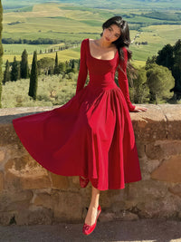Vestido elegante estilo Hepburn francês 2026, vestido comprido estreito de cor sólida sem costas e amarração cruzada slim para mulher, dropshipping