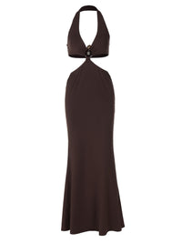 Vestido redondo redondo, slim, de topo longo com adornos de verão da Amazon Cross-fronte de verão novo e sexy retallado com peito oco