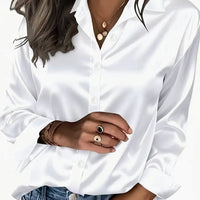 Camisa esponja colorida e brilhante da Amazon, elegante e para deslocações, adequada para uso versátil de mangas compridas na primavera e no outono