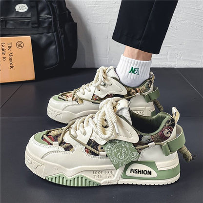 Sapatos Masculinos da Tendência Chinesa 2024 Novos Ténis Casuais Flexíveis Flexíveis de Sola Grossa e Respiráveis de Outono/Inverno, Sapatos Desportivos Modernos Masculinos Na Moda