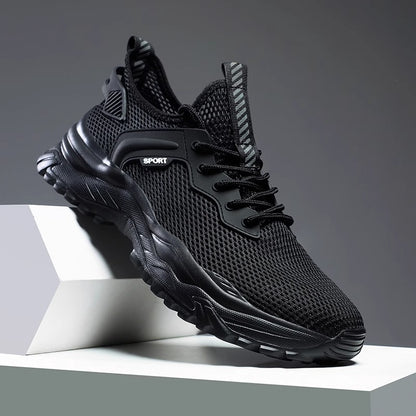 Novos sapatos masculinos de verão 2025, ténis de malha finos e resistentes a odores respiráveis, sapatilhas desportivas casuais de corrida da moda