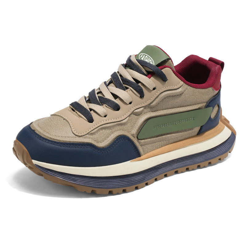 Novos sapatos desportivos casuais respiráveis para primavera 2025 para homem, ténis brancos de sola macia antiderrapantes, sapatos de pai na moda